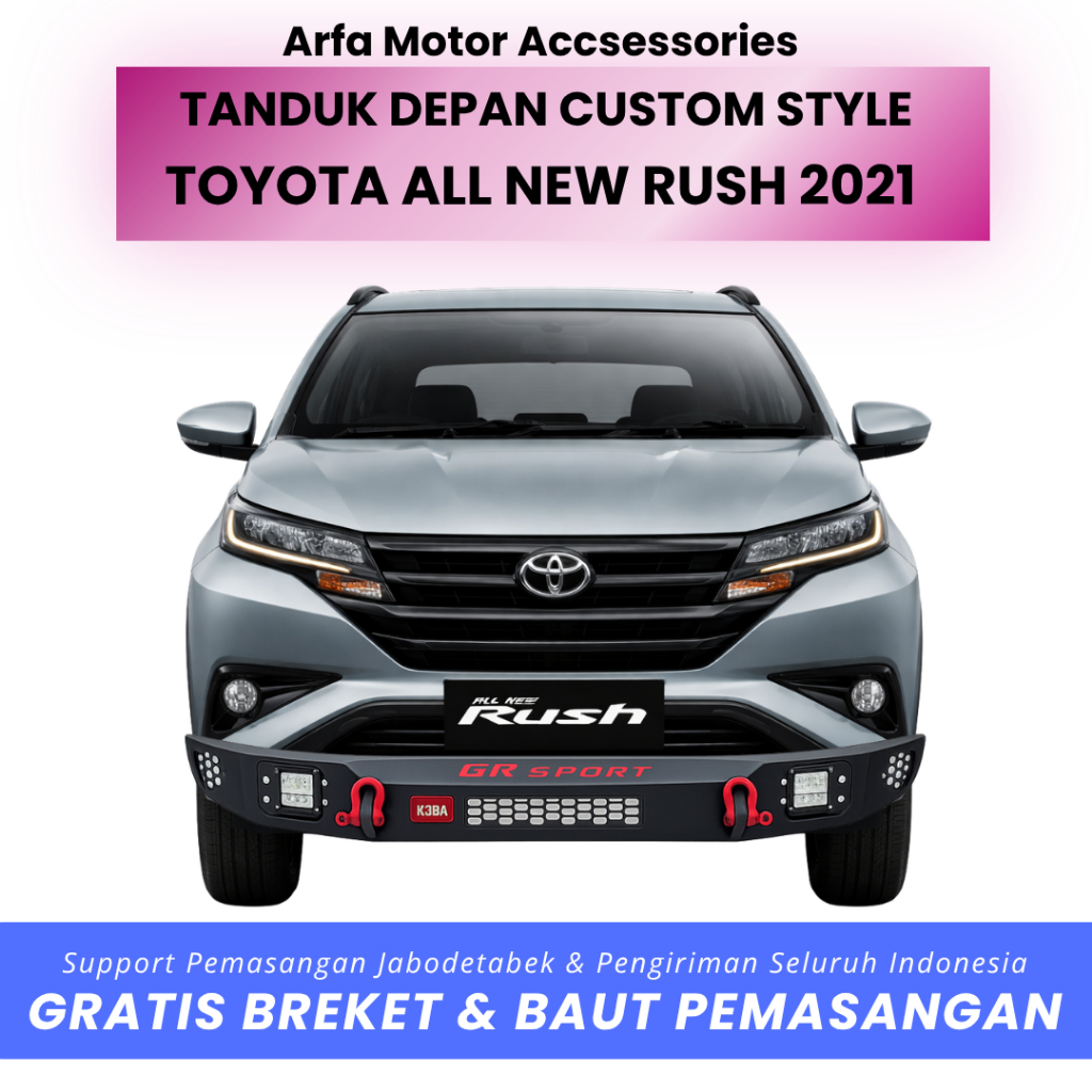 Tanduk depan ALL NEW RUSH 2021 custom towing pengaman pelindung bemper anti karat