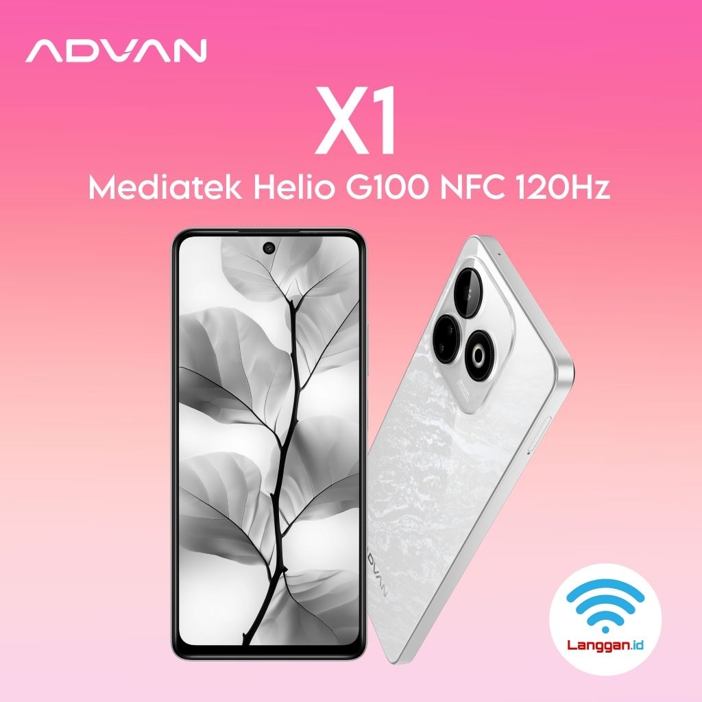 Advan X1 MediaTek Helio G100  120Hz NFC Ram 8GB+8GB LPDDR4X 128GB UFS 2.2 6.8" FHD+ IPS Android 15