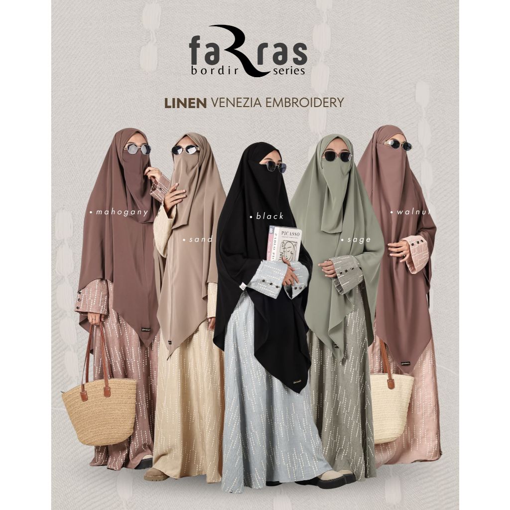 FARRAS SERIES LINEN BY GERAI MIKA/ ABAYA GAMIS KEKINIAN/ ABAYA TERBARU/ GAMIS SYARI JUMBO/ ABAYA CAN