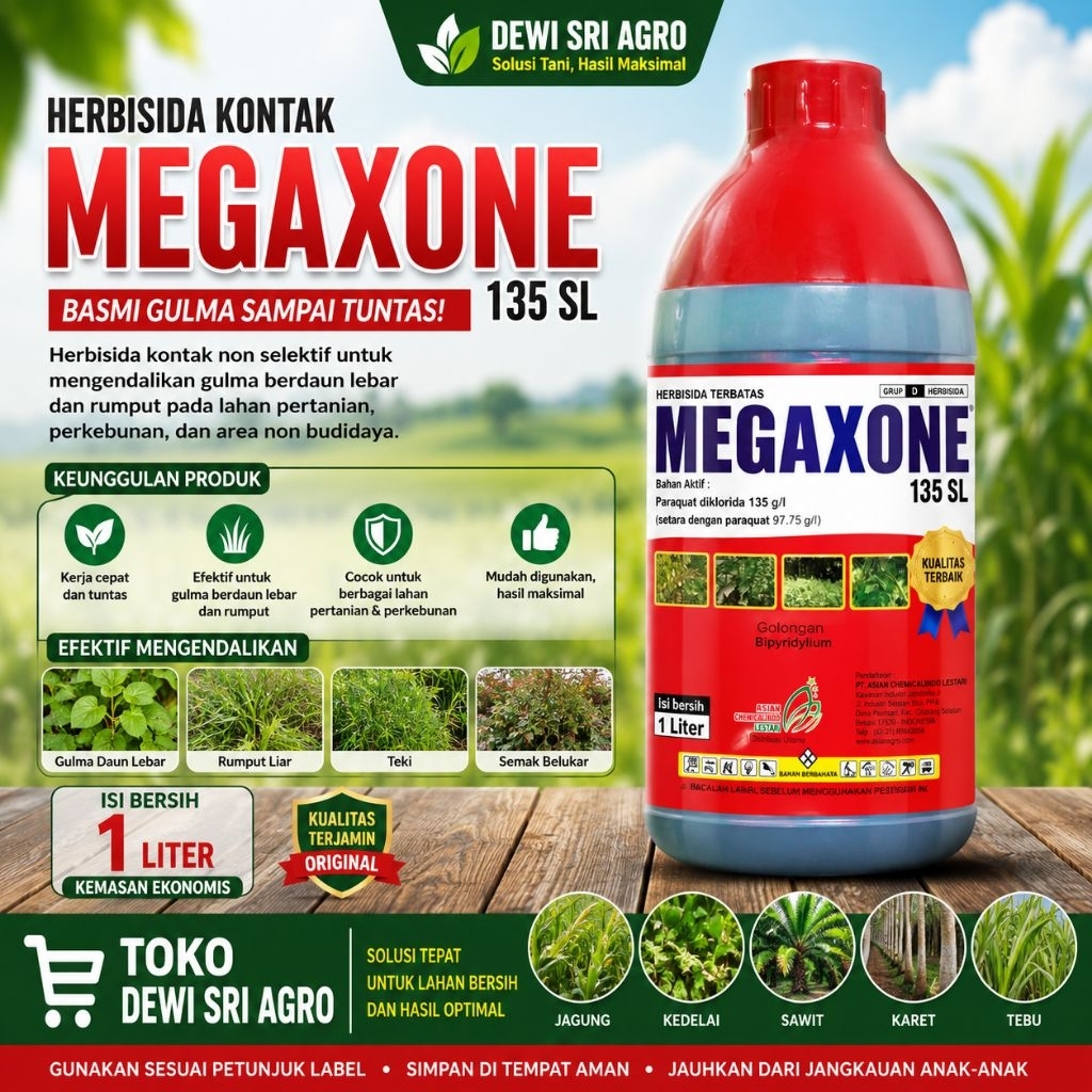Pembasmi Gulma Megaxone 1 liter, Rumput Cepat Kering