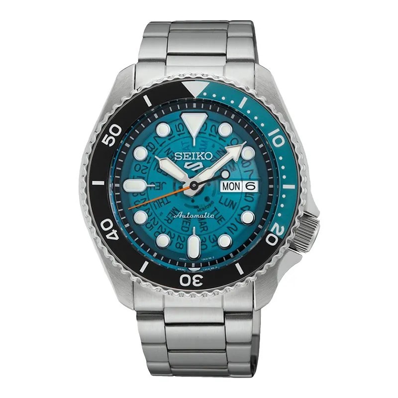 Seiko 5 SRPJ45K1 Jam Tangan Pria Time Sonar SKX Sports Style Blue Dial Stainless Steel Strap