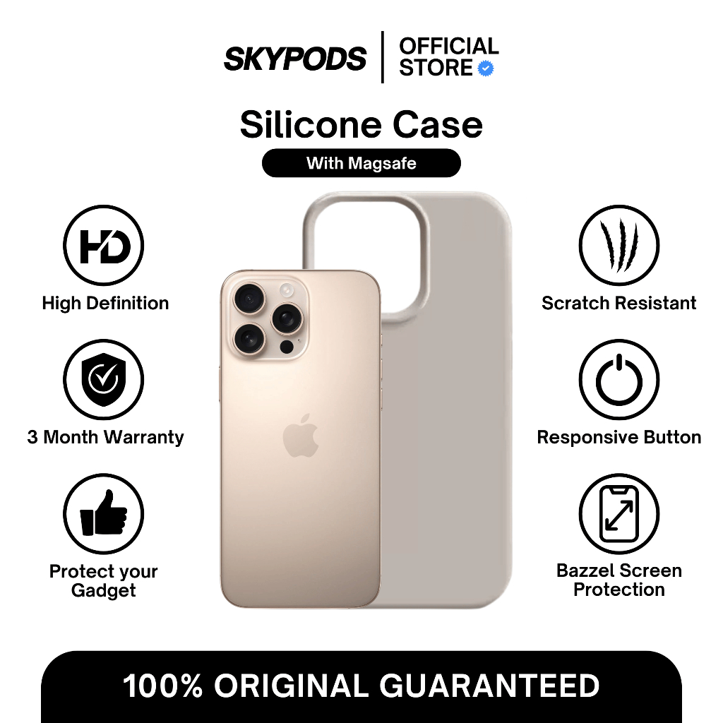 Skypods MagSafe Magnetic Silicone Case 7/8/X/11/12/13/14/15/16 Pro Max series with Camera Control Bu