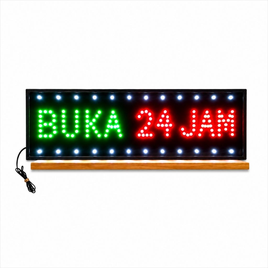 Tulisan lampu led BUKA 24 JAM new