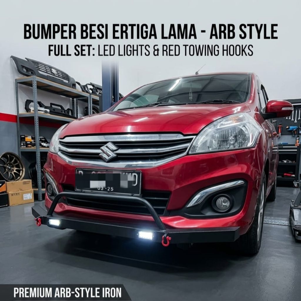 TANDUK DEPAN MINI ARB LAMPU LED ERTIGA LAMA ANTING MERAH FULL BESI