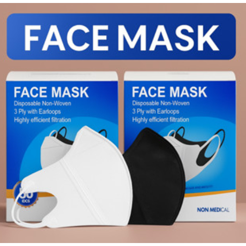GROSIR MASKER DUCKBILL GARIS 3 PLY ISI 50 PCS DISPOSABLE FACE MASK ANTI DEBU NON BOX
