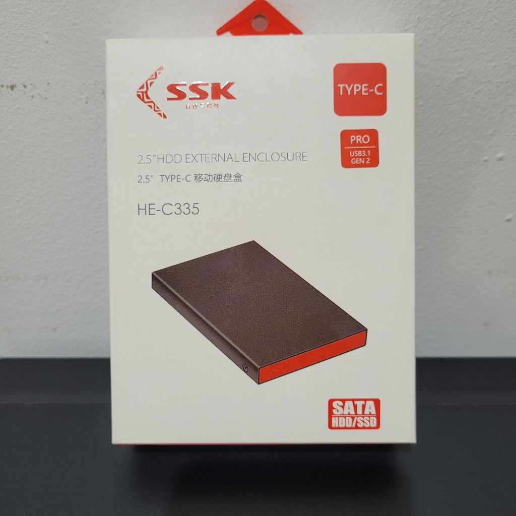 SSD HDD Enclosure Sata Hard Disk 2.5 inch Type C USB 3.1 SSK  HE-C335 Aluminium Case Casing