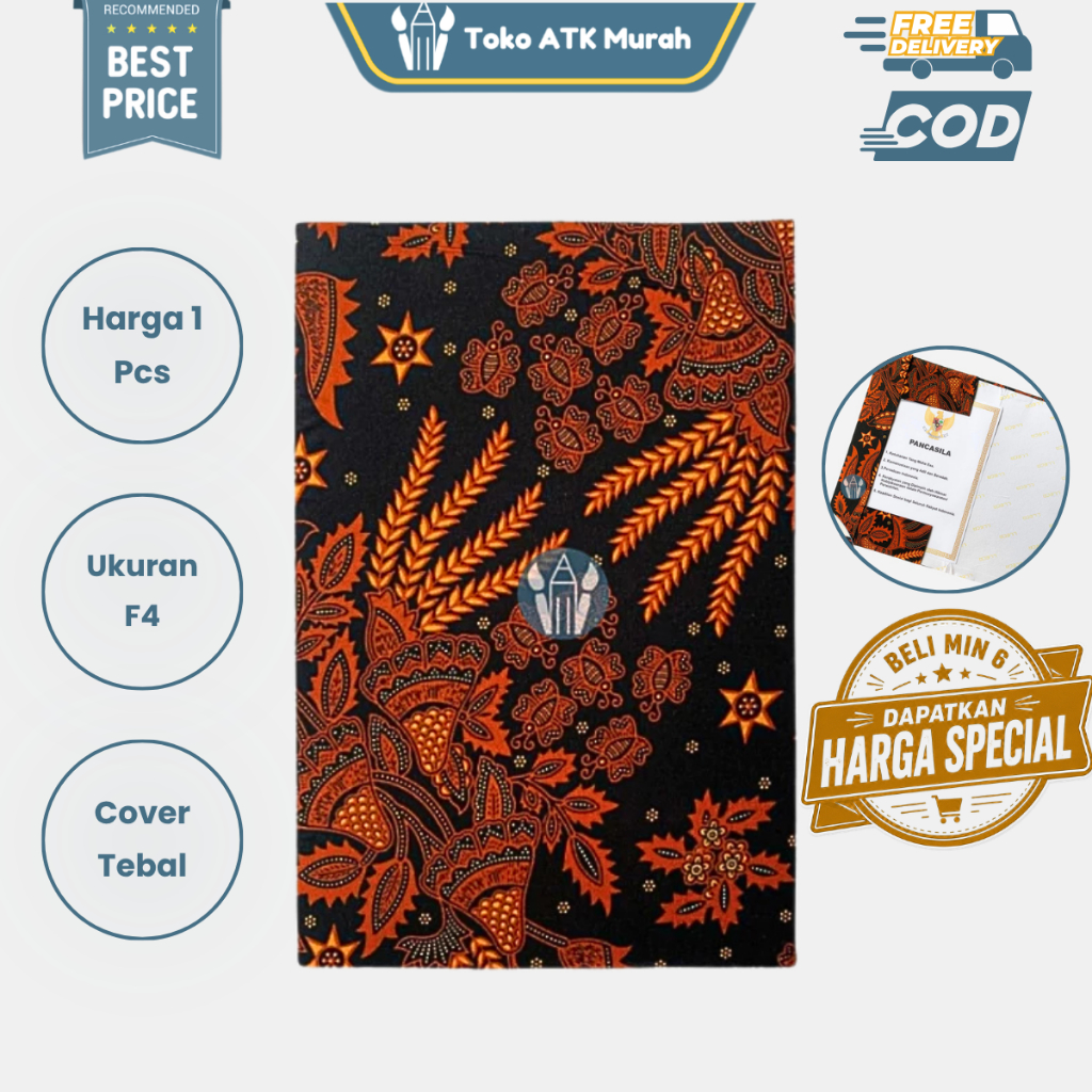 Stop Map Batik Kain F4 / Folio - Kain Tebal Premium / Map Batik Elegan - Untuk Sertifikat & Dokumen 