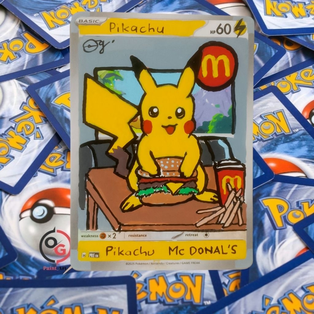 kartu pokemon art (Pikachu)