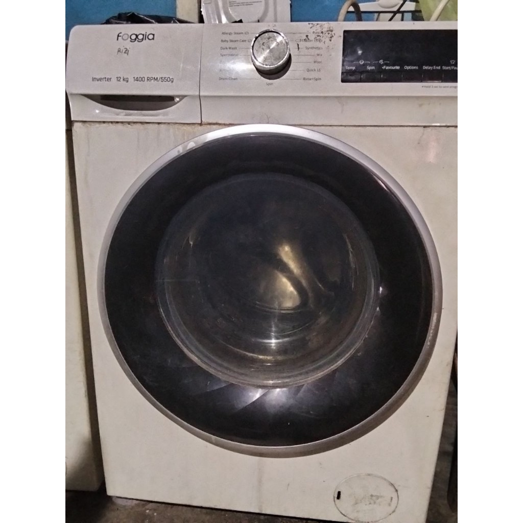 Washer Foggia Front Loading 12Kg (BEKAS PAKAI – MASIH NORMAL & LAYAK) | mesin laundry jumbo muat bed