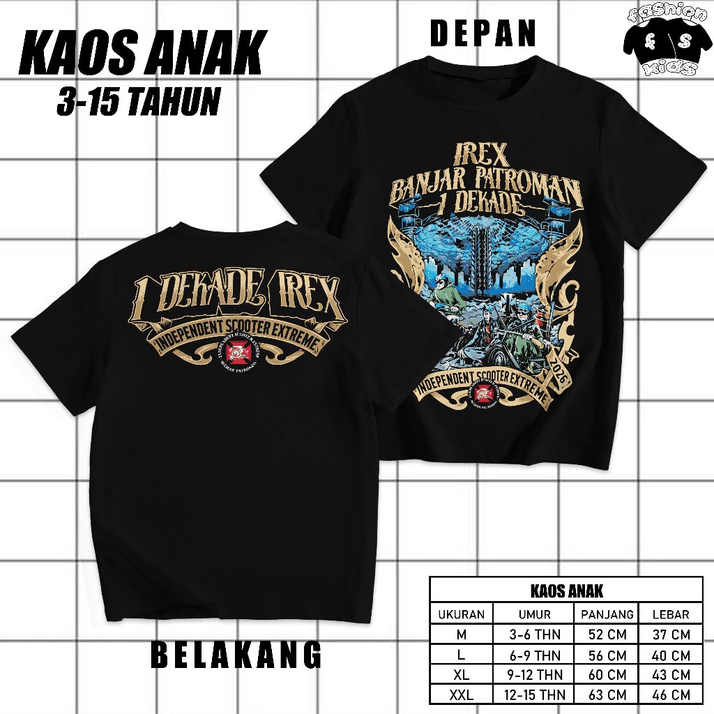 Kaos Anak - KAOS OFFICIAL 1 DEKADE IREX BANJAR PATROMAN 2026