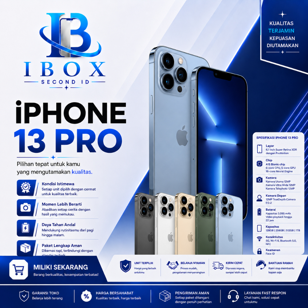 Iphone 13 Pro  256GB, 128GB Second Ori Apple, Like New ALLSIM, Fullset