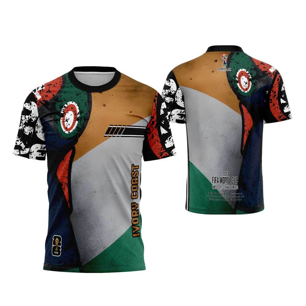 Pantai Gading Jersey - Baju Kaos Jersey Pantai Gading Piala Dunia 2026 Fullprint