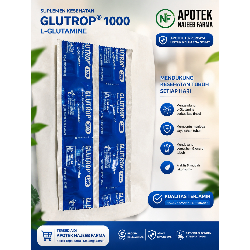 GLUTROP 1 STRIP 6 TABLET SUPLEMEN KESEHATAN MANTAP