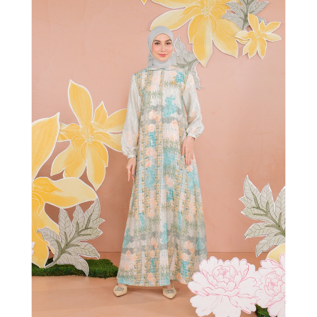 Muda Official | Signature I Printing Dress | Gamis I Melur