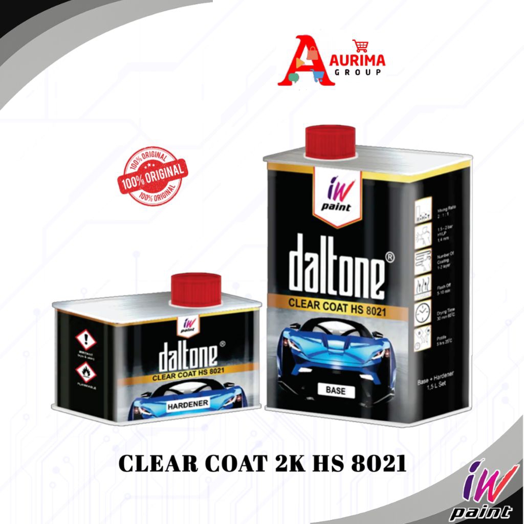 CLEAR COAT PU 2K HS 8021 DALTONE 1.5LITER SET - CAT PERNIS CAT FINISHING BERKUALITAS ORIGINAL