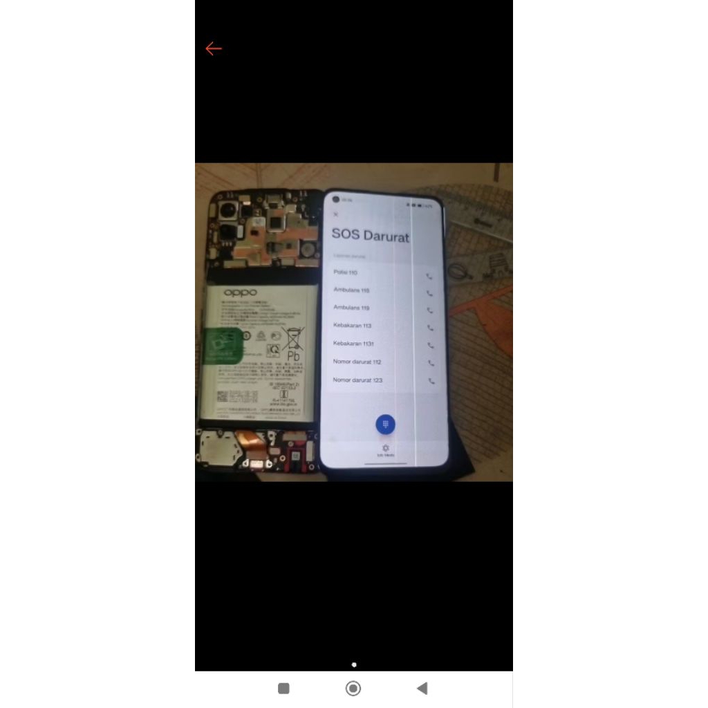 lcd amoled copotan Oppo Reno 5/6 4g 5g minus bergaris