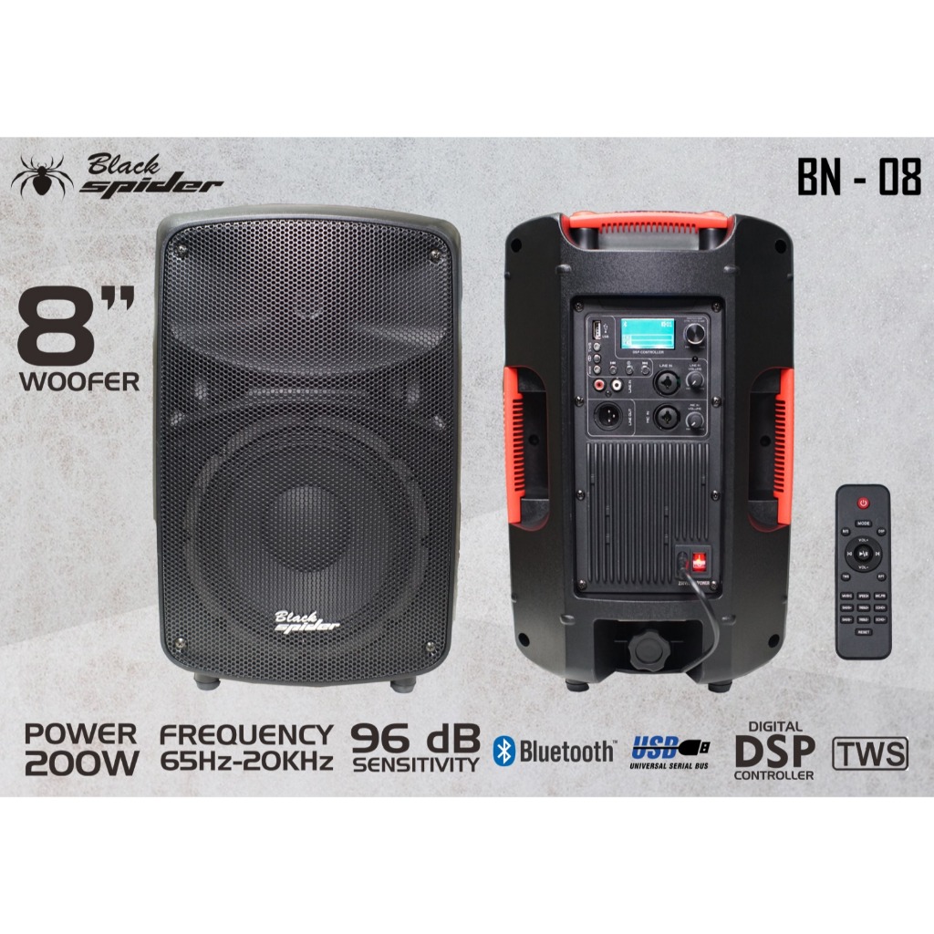 Speaker aktif 8 inch black spider speaker aktif black spider 8 inch BN 08 original