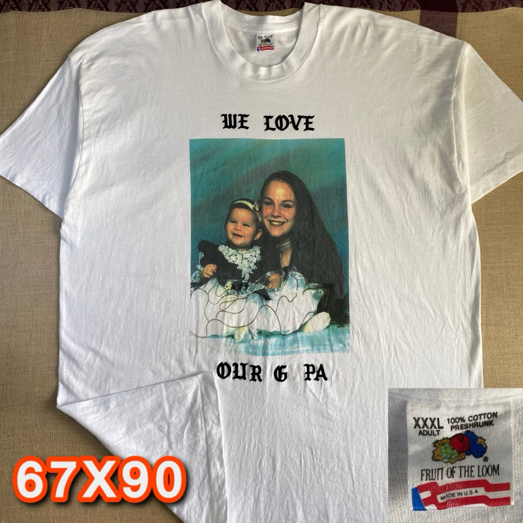 Vintage T-Shirt Fruit of The Loom USA Size XXXL - Single Stitch - Kaos Second Original