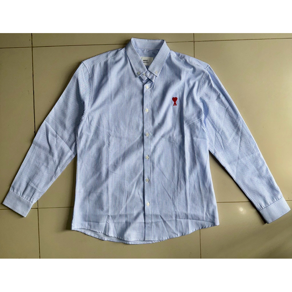 AMI Paris Stripe Blue Shirt