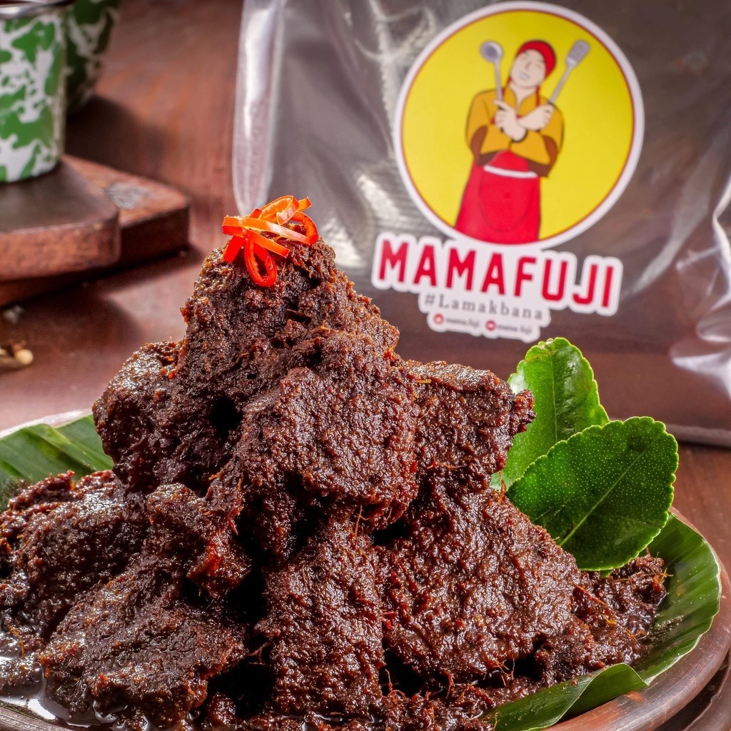 Rendang Kemasan Premium MAMA FUJI - Rendang Daging Sapi 350 gr / Rendang Viral 100% Halal / Original