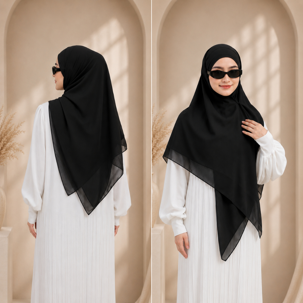 AULIA - Hijab Instan Segitiga Khiban Jilbab Daily Khimar Bandan Tali Ceruty Premium Adem Dipakai