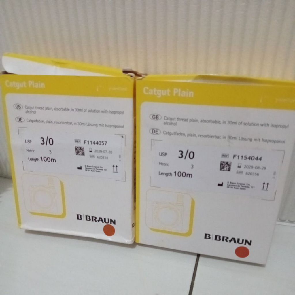 B Braun Catgut Plain 3 0 100 meter/Benang Plain 3 0/Catgut Plain 3/0#Benang Jahit B Braun