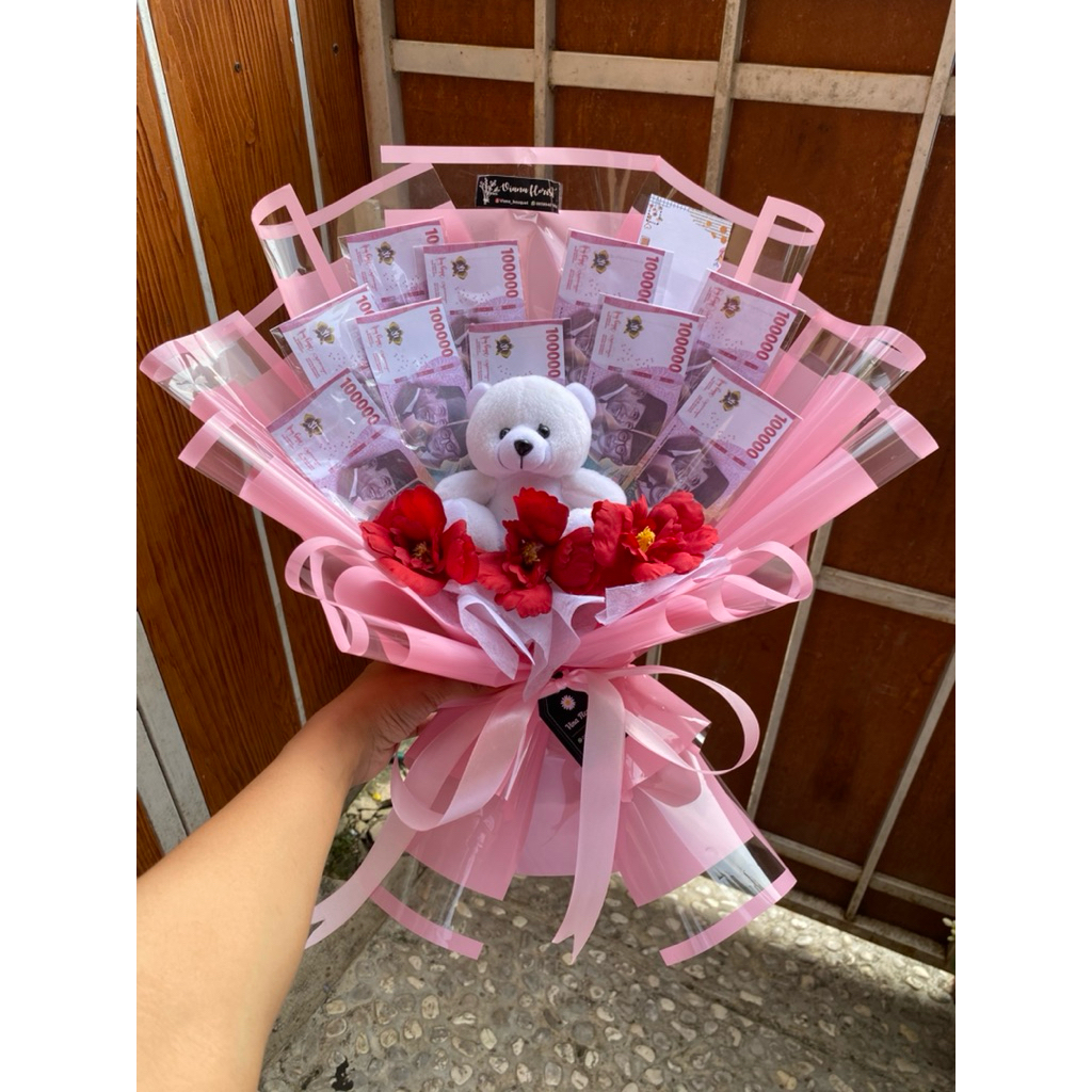 buket bunga boneka dan 10 slot uang kosong # buket # buket bunga # buket uang kosong # buket boneka 