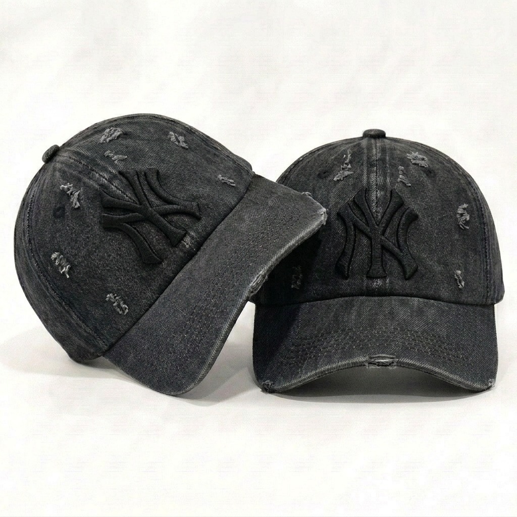 Topi Baseball NY Wash Sobek Unisex Desain Sobek Modern || Topi Baseball Wash Denim (COD)