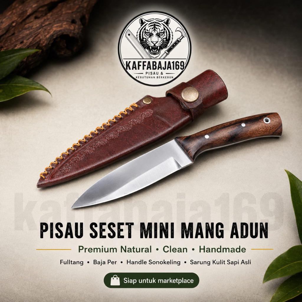 Pisau Dapur Pisau Seset baja per pultang asli kulit sapi