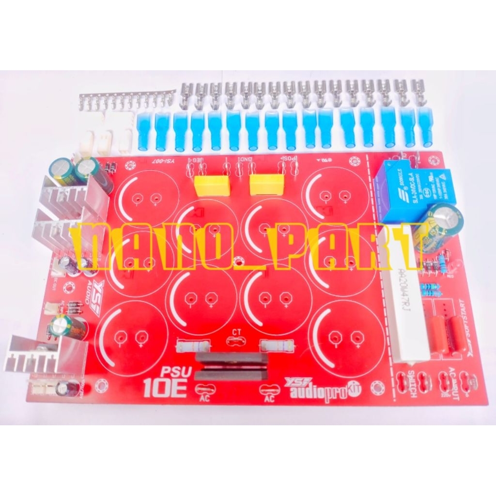 pcb psu 10 elco plus softstart / pcb elco + soft start psu simetris & psu fan/kipas