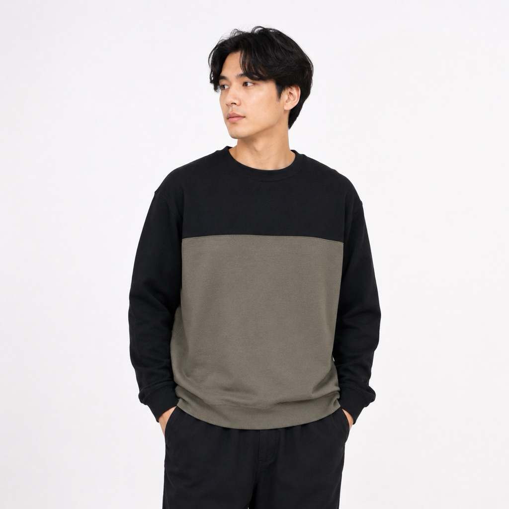 Crewneck Uniqlo Fleece PolarTech Color Block Original - M L