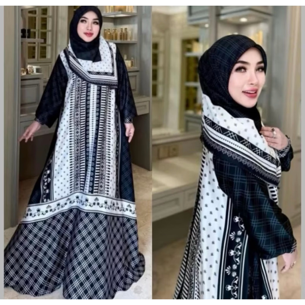 READY SHELLASAUKIA GAMIS LEBARAN Susun Set Hijab tingkat TERBARU Emboss Terbaru ViralHARI RAYA mawar