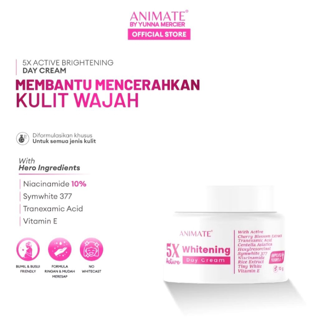 Whitening Day Cream Animate | Animate | Animate ORI | Skincare Animate | Day Cream Glowing | Skincar