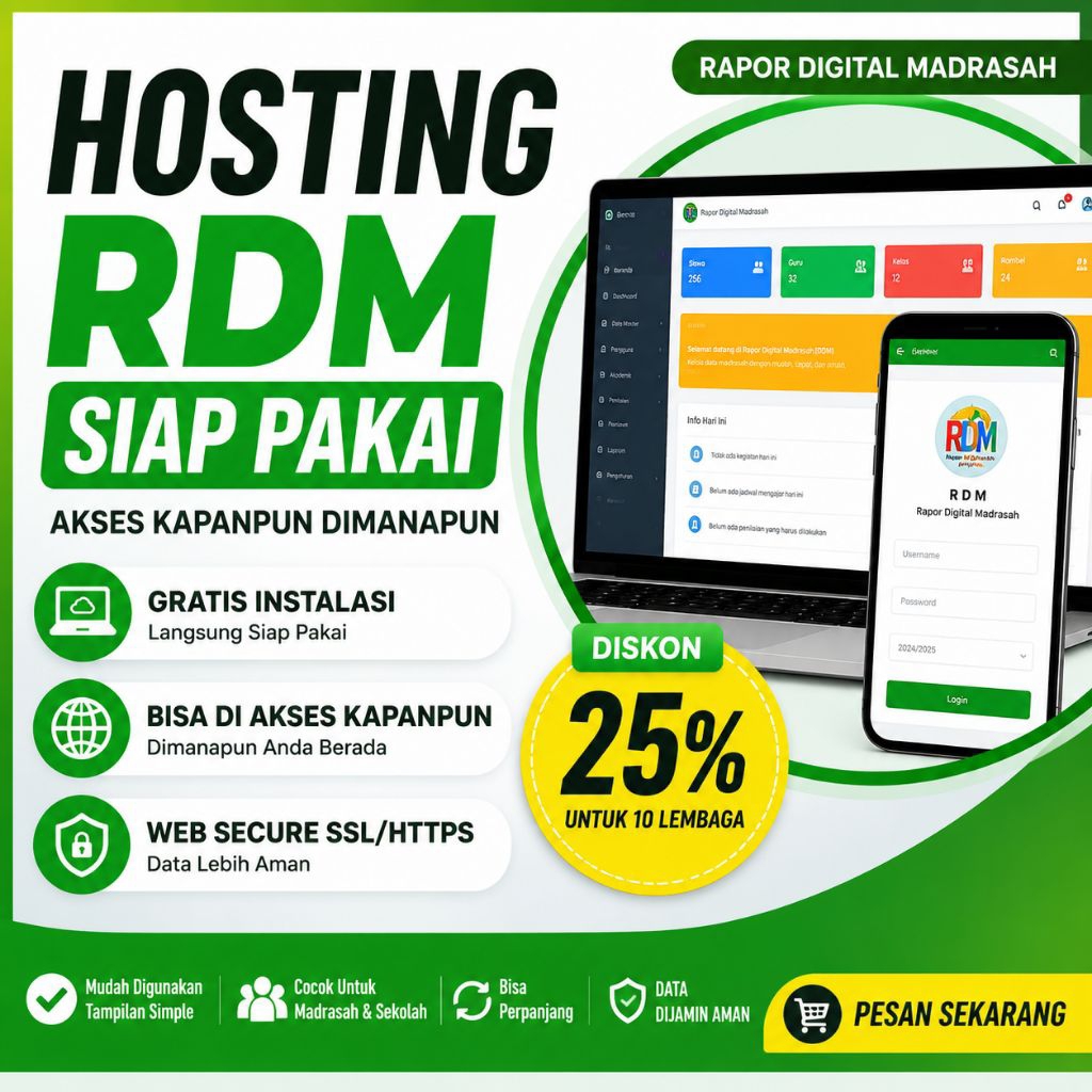 Hosting RDM Siap Pakai | Rapor Digital Madrasah Online Gratis Instalasi