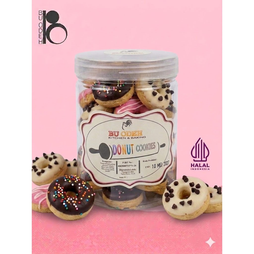 PREMIUM Donut Cookies Bu Odeh 360gr - Kue Kering Bu Odeh - Cokelat