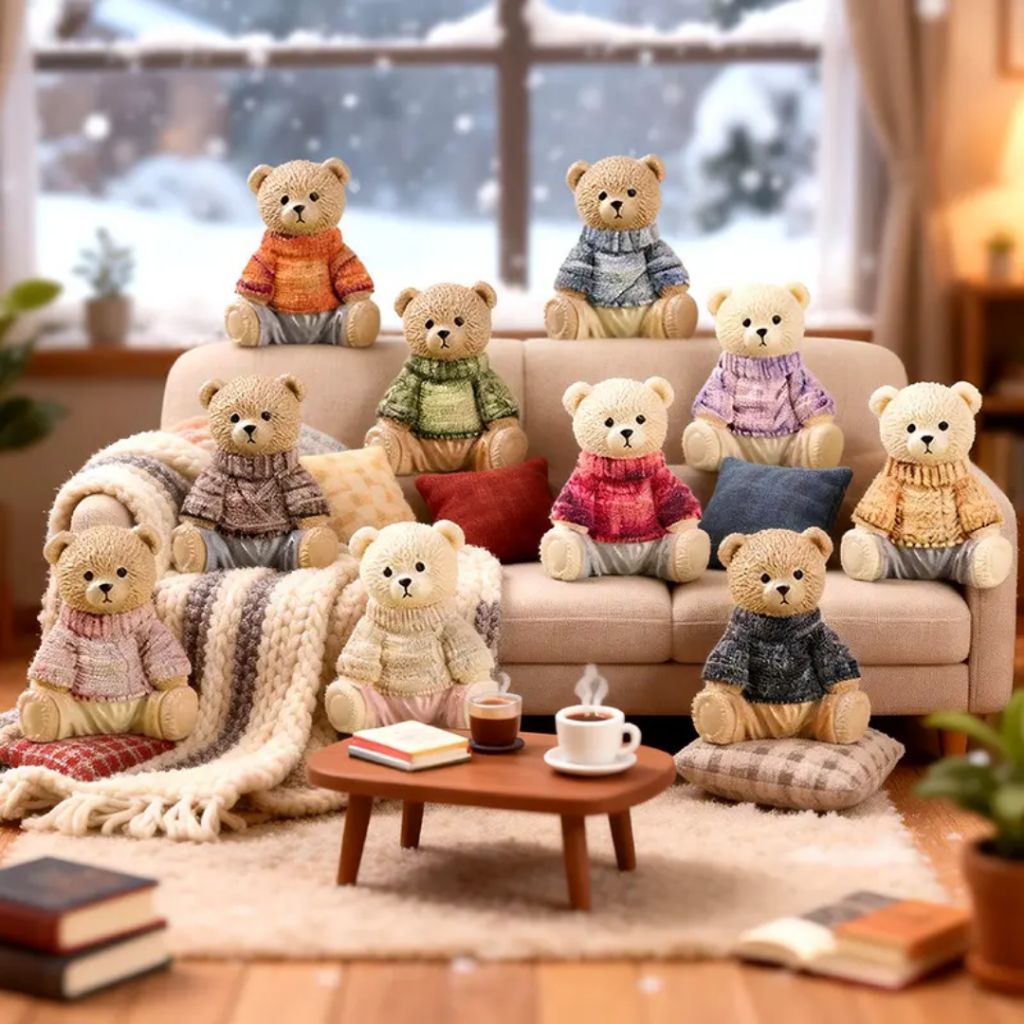 figure resin gembul 3D beruang bear solid sweater cute