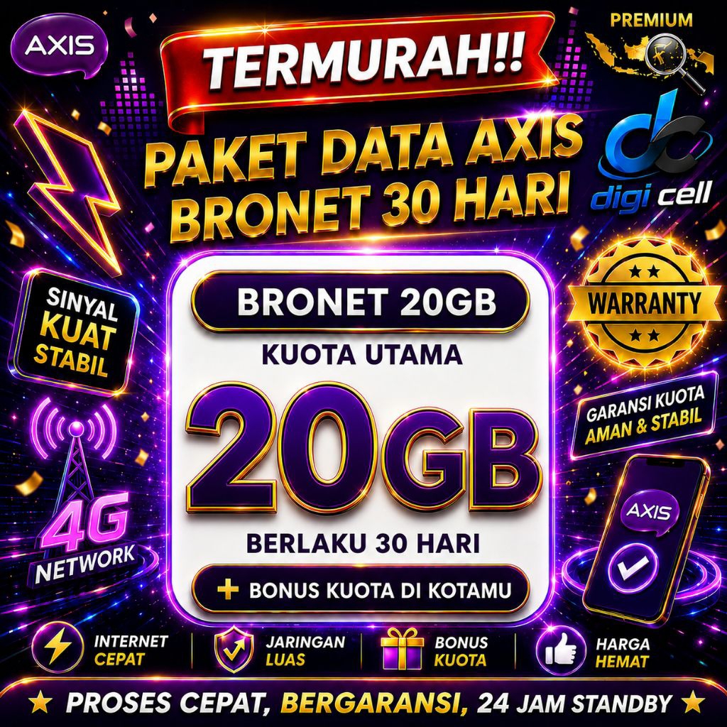 PAKET DATA KUOTA AXIS BRONET Bulanan 30Hari Murah