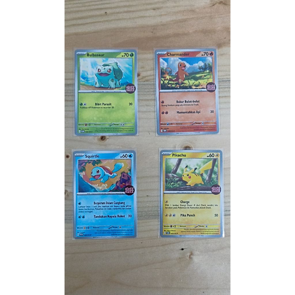 Pokemon TCG Indonesia - Pokemon Promo Choki-Choki Non Holo Pikachu Bulbasaur Charmender Squirtle