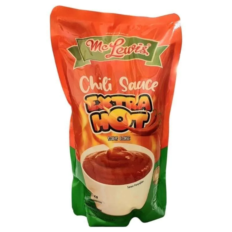 MC LEWIS Saus Extra Hot Pouch 1kg - Saus Sambal / Saus Sambal MC LEWIS