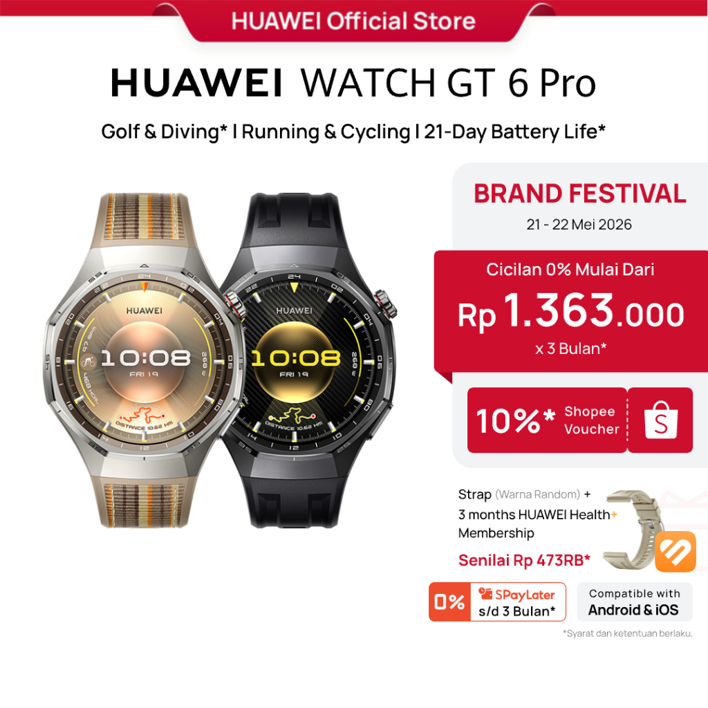 [Brand Festival] HUAWEI WATCH GT 6 Pro Smartwatch l Golf & Diving l Running & Cycling l 21-Day Batte