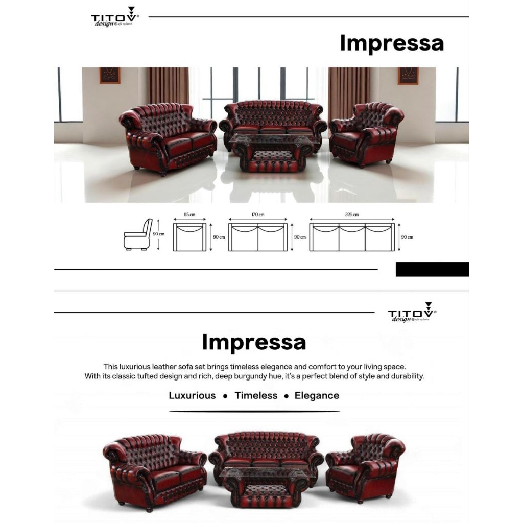 TITOV Sofa Tamu Kulit 321 - Sofa Kulit - Sofa 321 - Sofa Tamu Impressa - VW Furniture