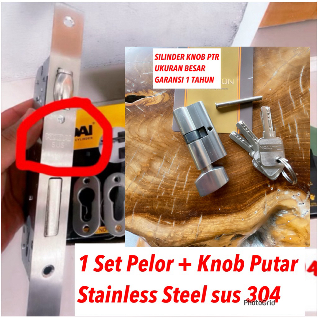 kunci pelor  garansi 5 tahun body pelor knob putar kayu mortise roller premium garansi 5 tahun BODY 