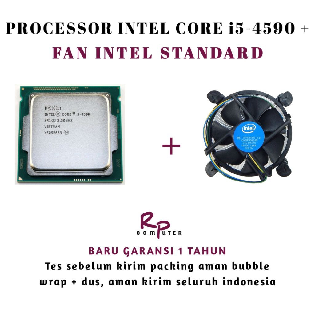 Processor intel core i5-4590 tray + fan intel baru