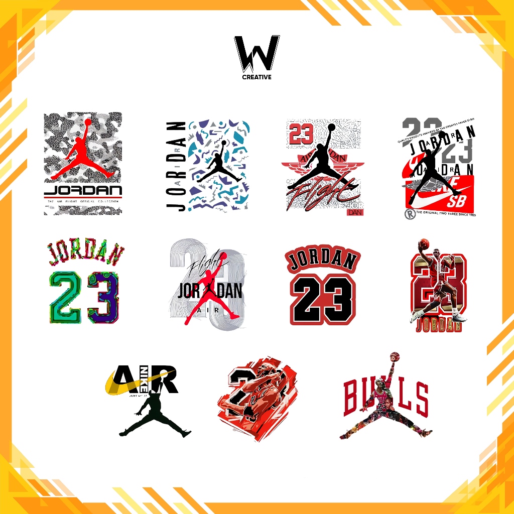Sablon Setrika DTF Satuan Logo JORDAN Siap Press Setrika dirumah Ukuran A4