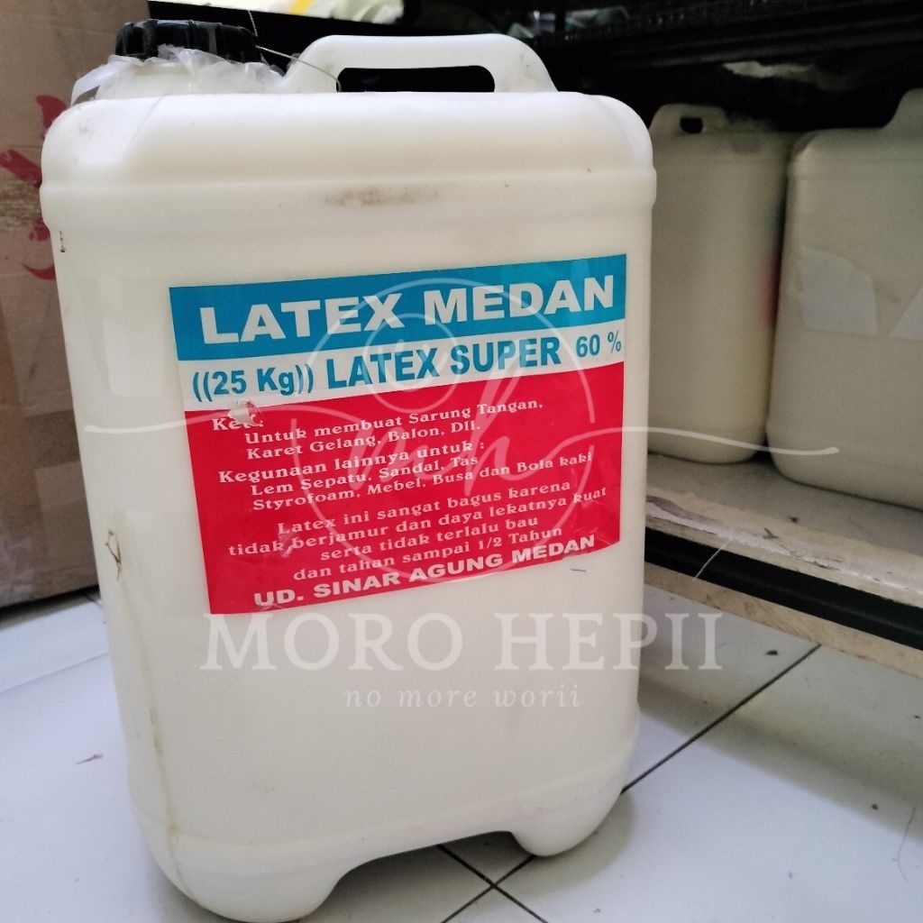ORIGINAL LEM LATEX MEDAN LATEX SUPER 60% JERIKEN JERIGEN BLEK BLEG 25Kg Netto LEM LATEX SERBAGUNA MU