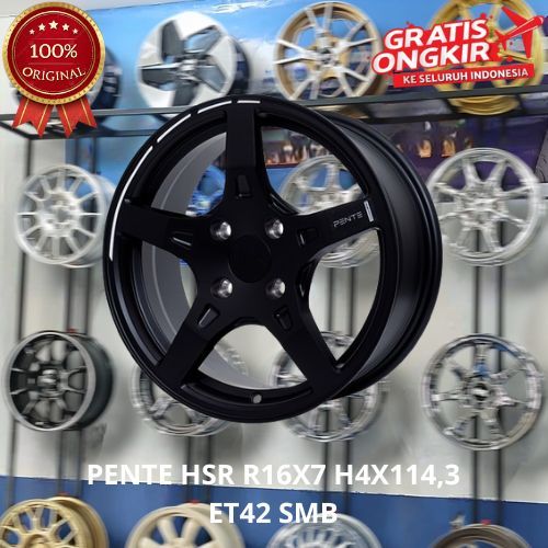 PELAK MOBIL RACING HSR PENTE R16 BUAT MOBIL AVANZA XENIA VELOZ KIJANG LIVINA VELG HSR WHEEL