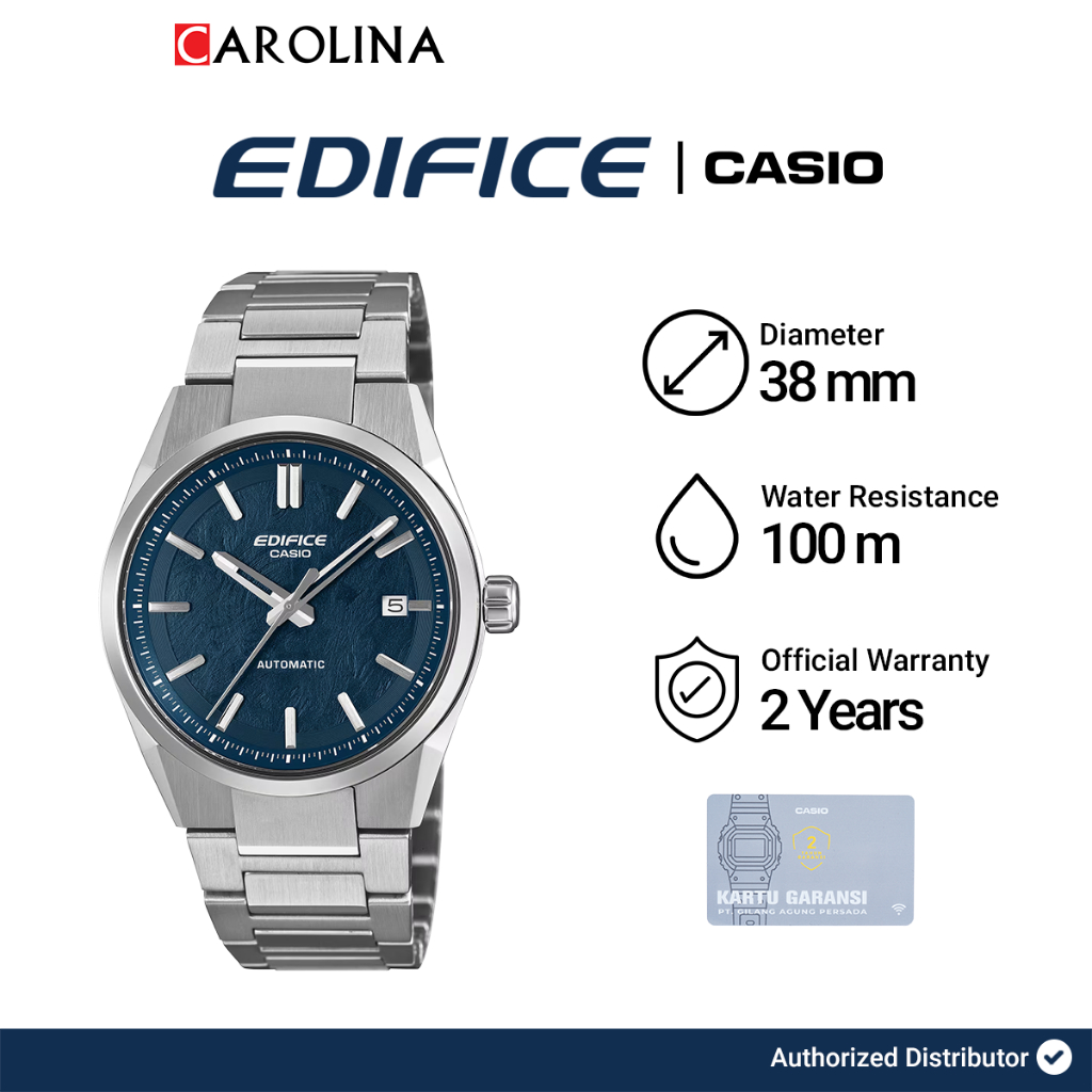Jam Tangan Pria Casio Edifice EFK-110D-2A Automatic Blue Dial Stainless Steel Strap