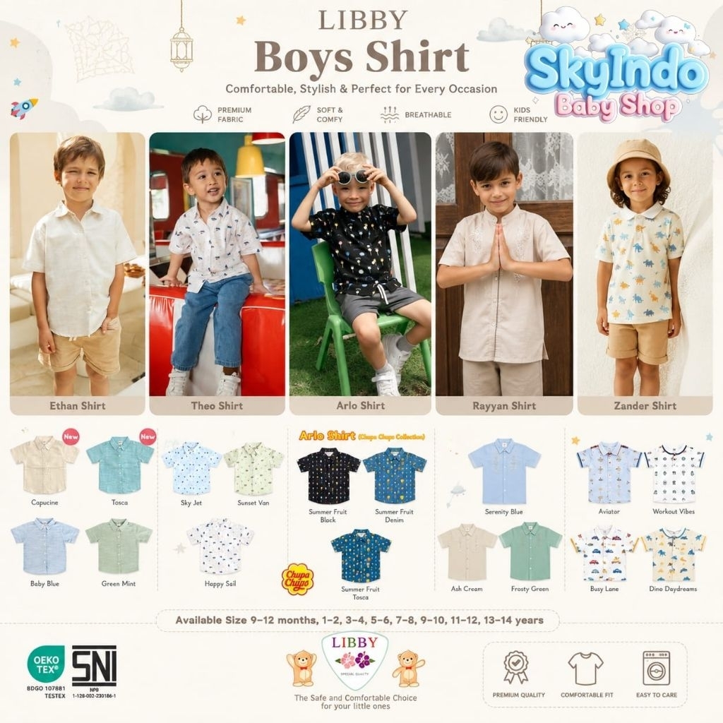 Libby Kemeja Theo Shirt - Ethan Shirt - Luca Shirt - Zander Shirt - Arlo Shirt - Muslim Rayyan Shirt