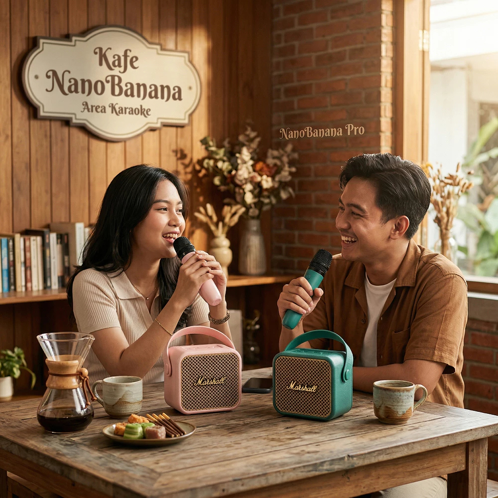 Marshall Mini Bluetooth Speaker Karaoke Boombox || Portable Bluetooth Speaker With Dual Mic Karaoke
