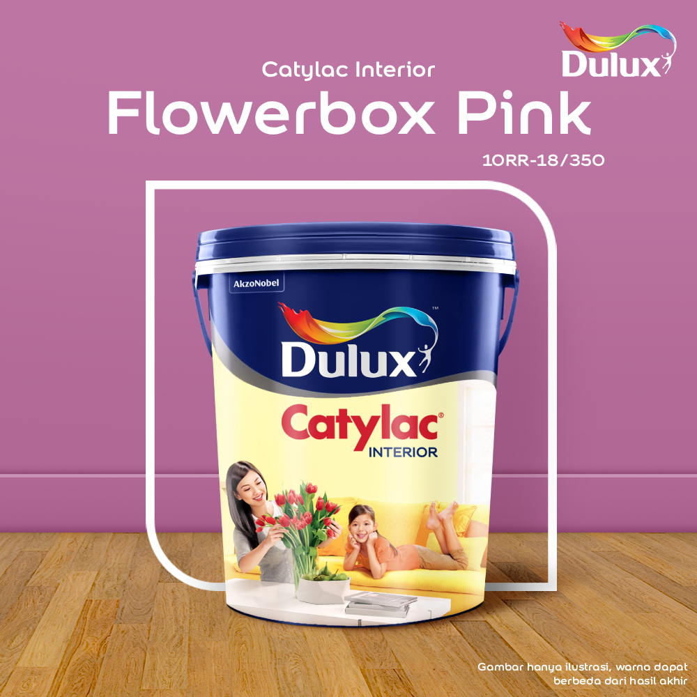 CAT TEMBOK FLOWERBOX PINK DULUX CATYLAC INTERIOR - 5 KG CAT FLOWERBOX PINK 10RR-18/350 CAT TEMBOK DU